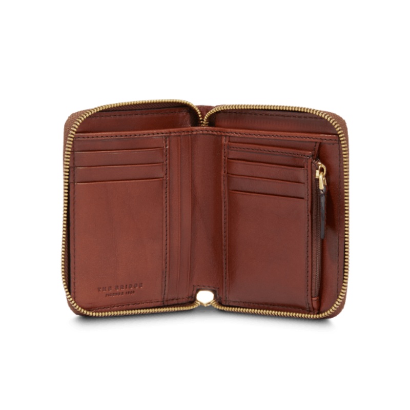 BETTINA ZIP AROUND SMALL BROWN/GOLD