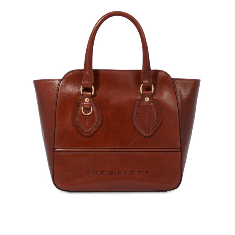 TOTE DAPHNE LEATHER BAG BROWN/GOLD