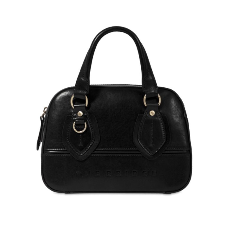 DAPHNE BOWLING LEATHER BAG BLACK/GOLD