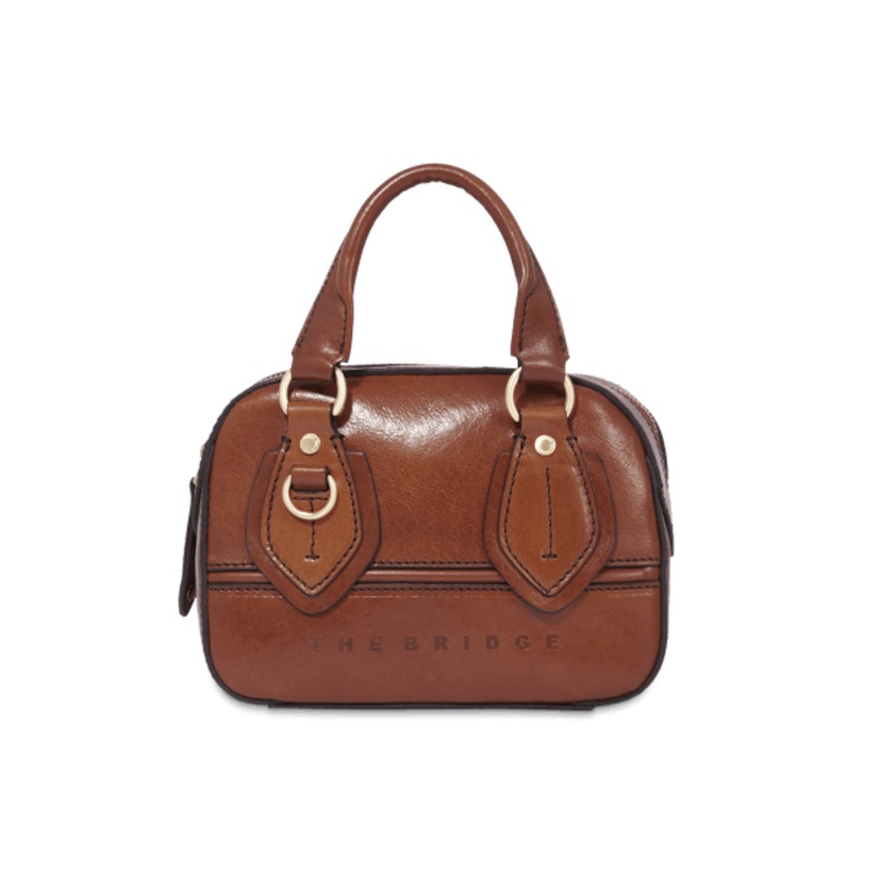 DAPHNE MINI BOWLING LEATHER BAG BROWN/GOLD