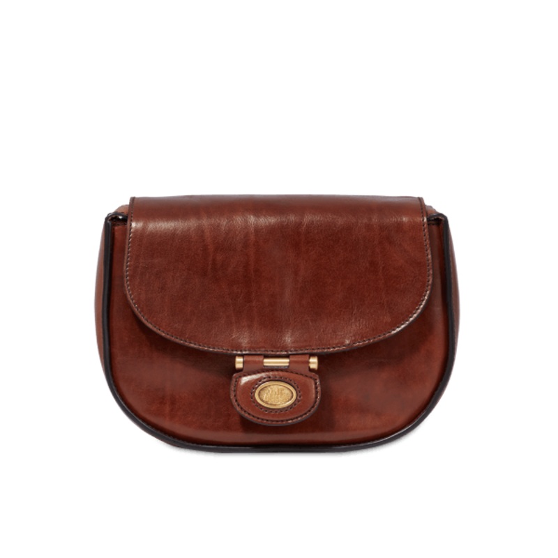 DORA CROSSBODY LEATHER BAG BROWN/GOLD