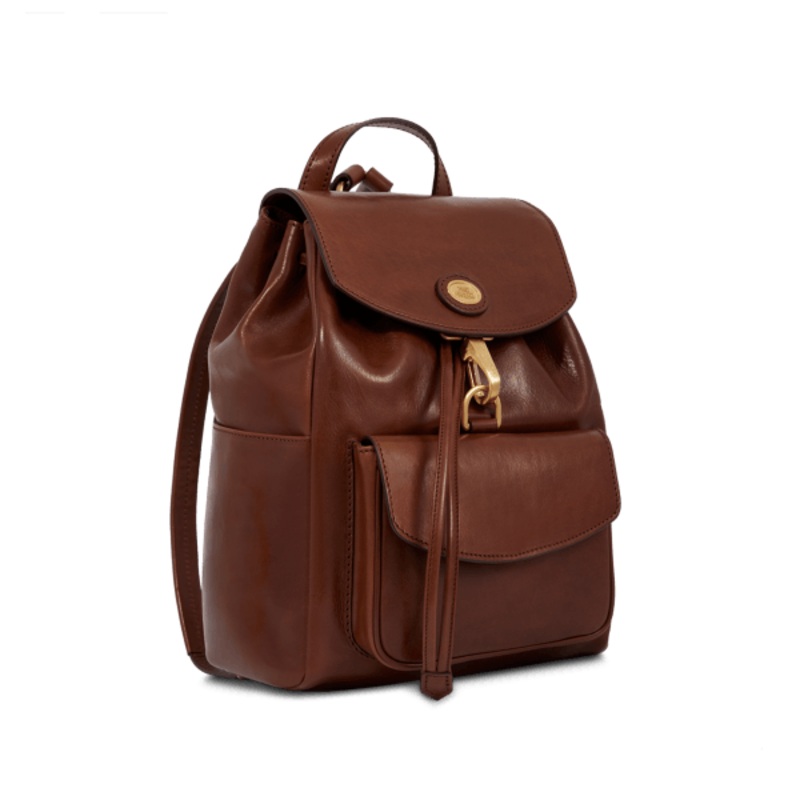 STORY LEATHER BACKPACK BROWN/GOLD