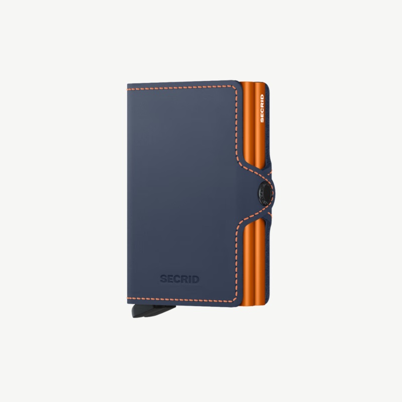 Twinwallet Matte Secird Wallet Night Blue & Orange