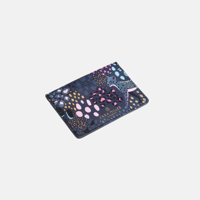 Midnight Leopard Card Holder Blue