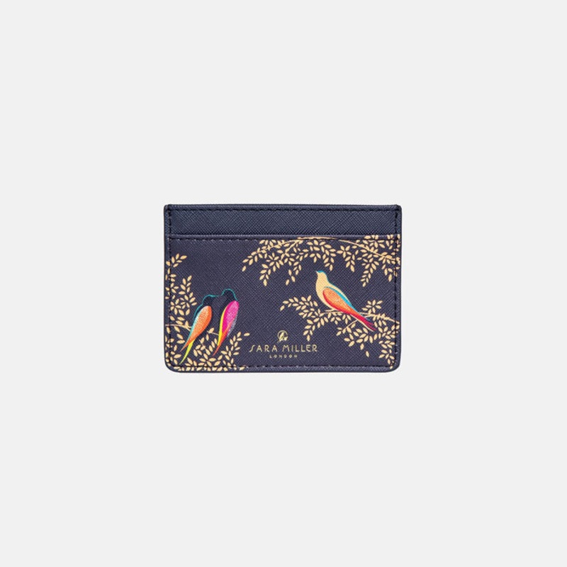 Smokey Blue Birds Card Holder Blue