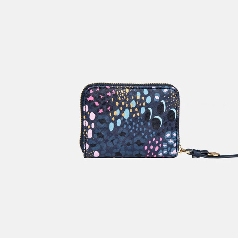 Midnight Leopard Small Zip Purse Blue