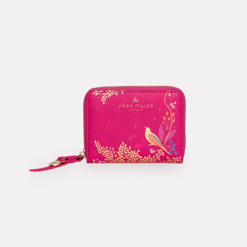 Pink Birds Small Zip Purse Pink
