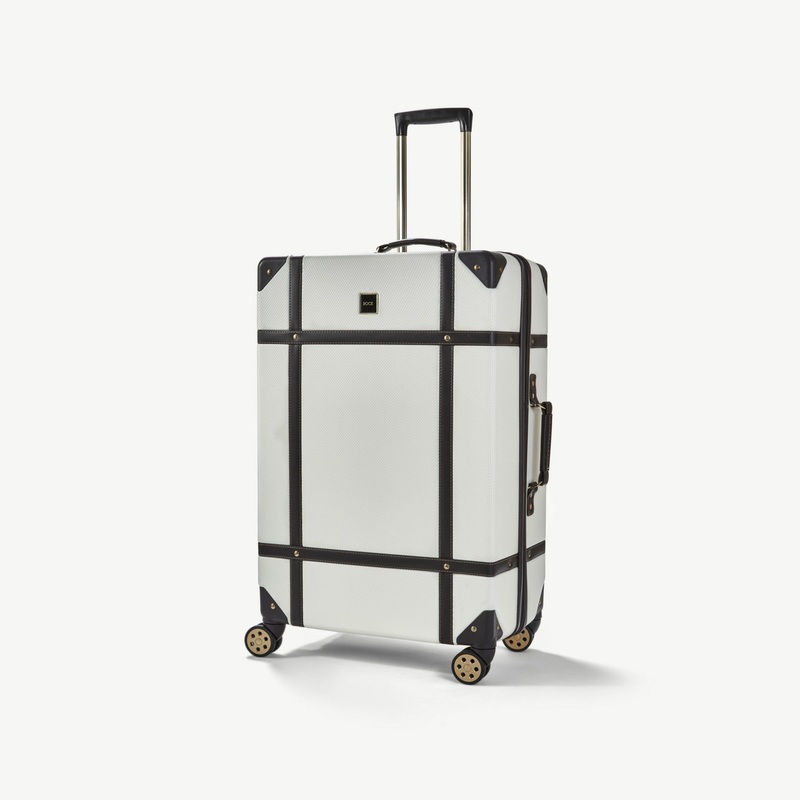 Vintage Large Suitcase in Cream Cream