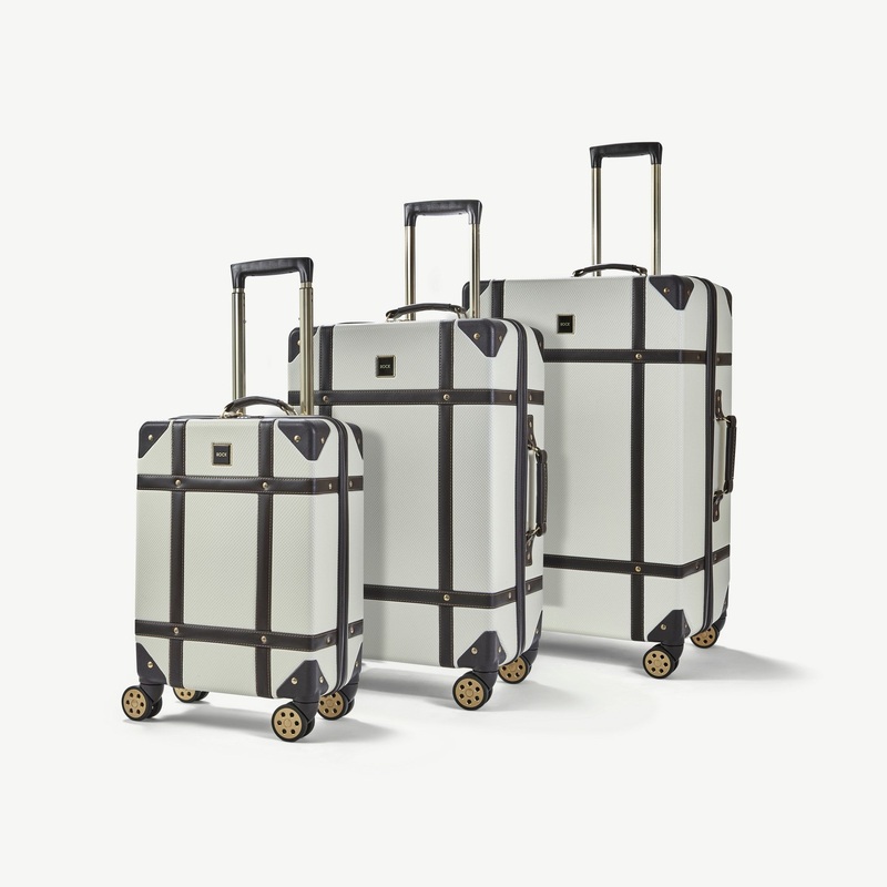 Vintage Set of 3 Suitcases in Cream Cream