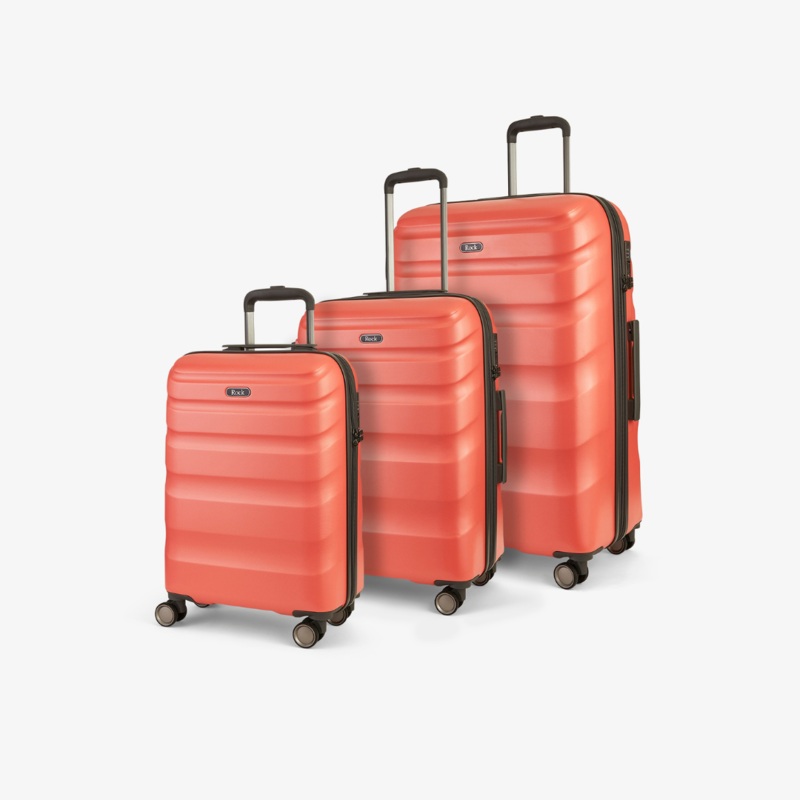 Bali Set of 3 Suitcases in Coral Coral