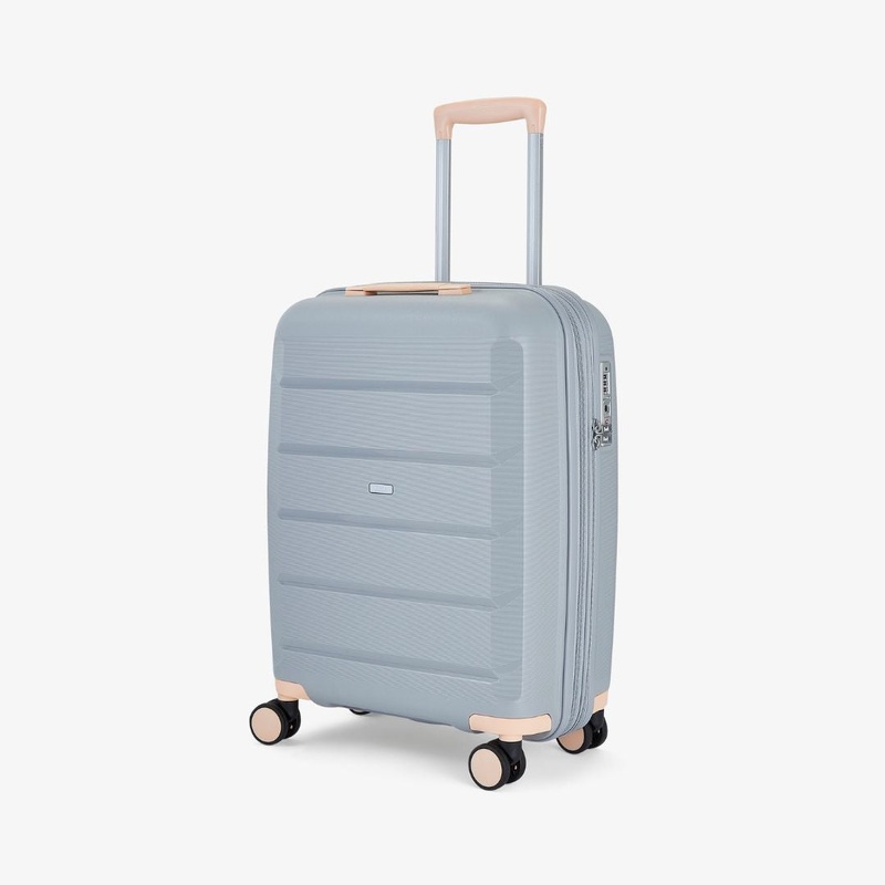 Tulum Small Suitcase in Grey + Peach Grey/Peach