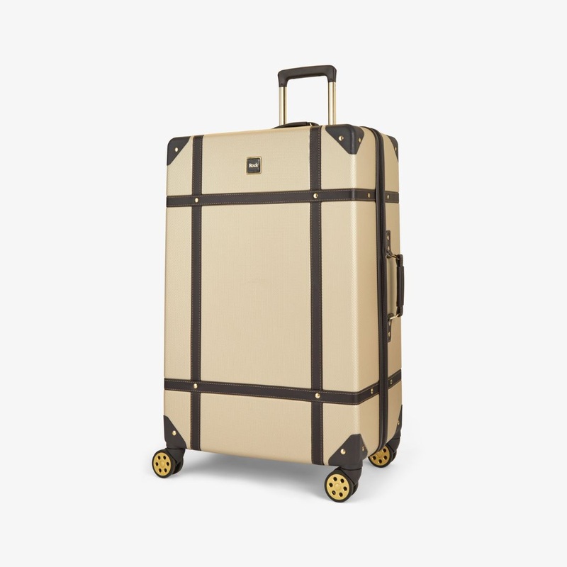 Vintage Large Suitcase in Gold Gold