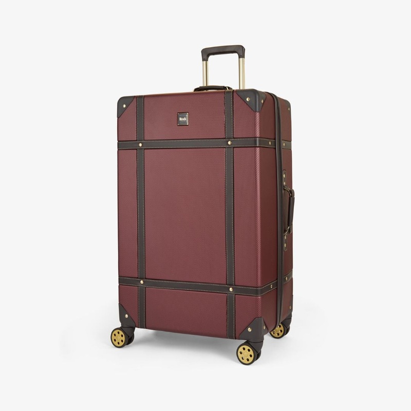 Vintage Medium Suitcase in Burgundy Burgundy