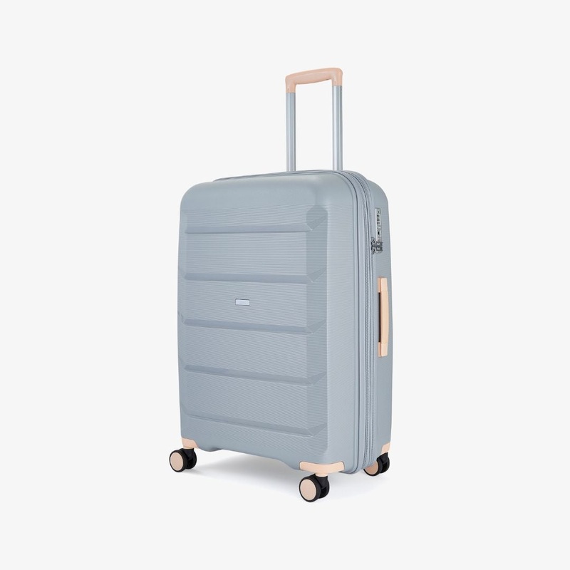 Tulum Medium Suitcase in Grey + Peach Grey/Peach