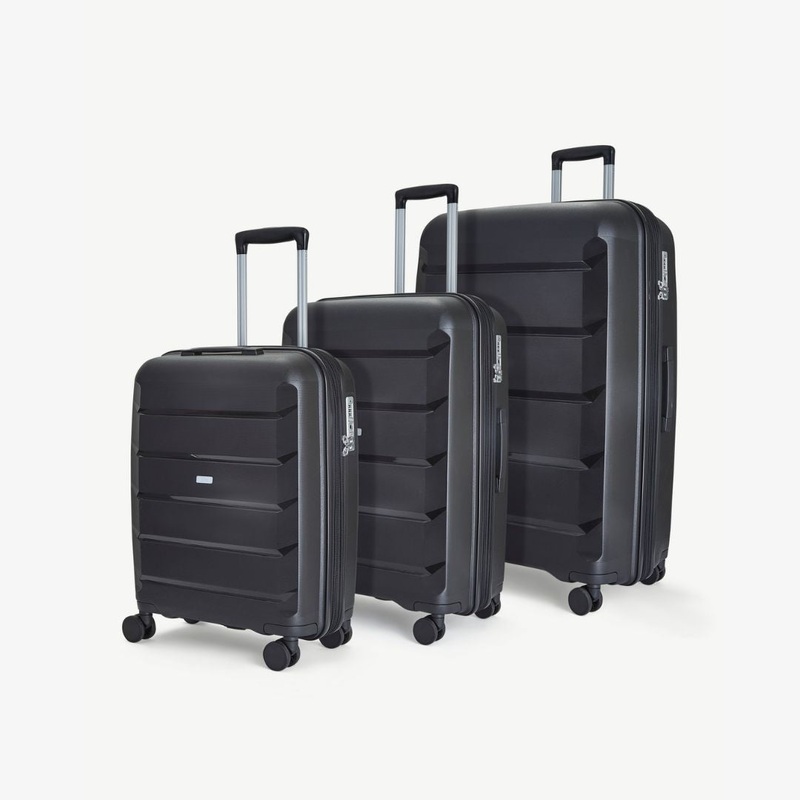 Tulum Set of 3 Suitcases in Black Black