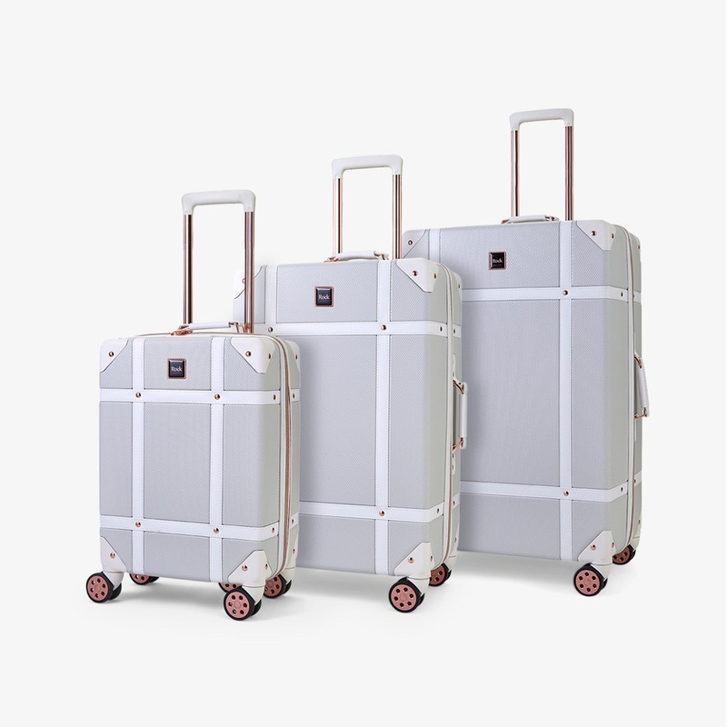 Vintage Set of 3 Suitcases in Grey Grey
