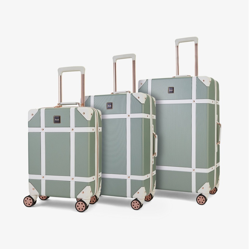 Vintage Set of 3 Suitcases in Sage Green Sage Green