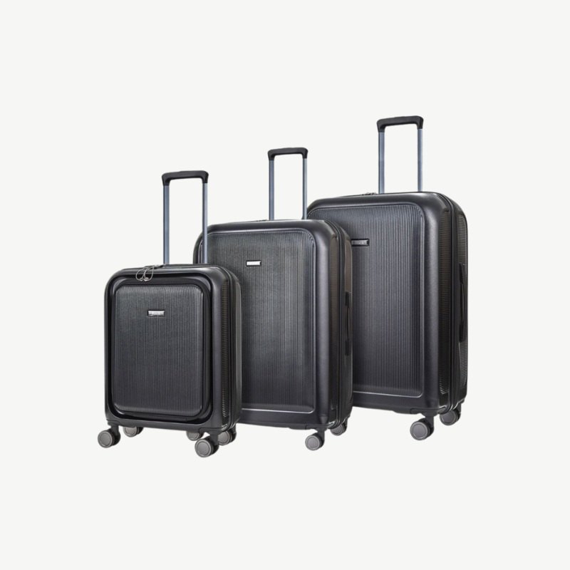 Austin Set of 3 Suitcases in Black Black