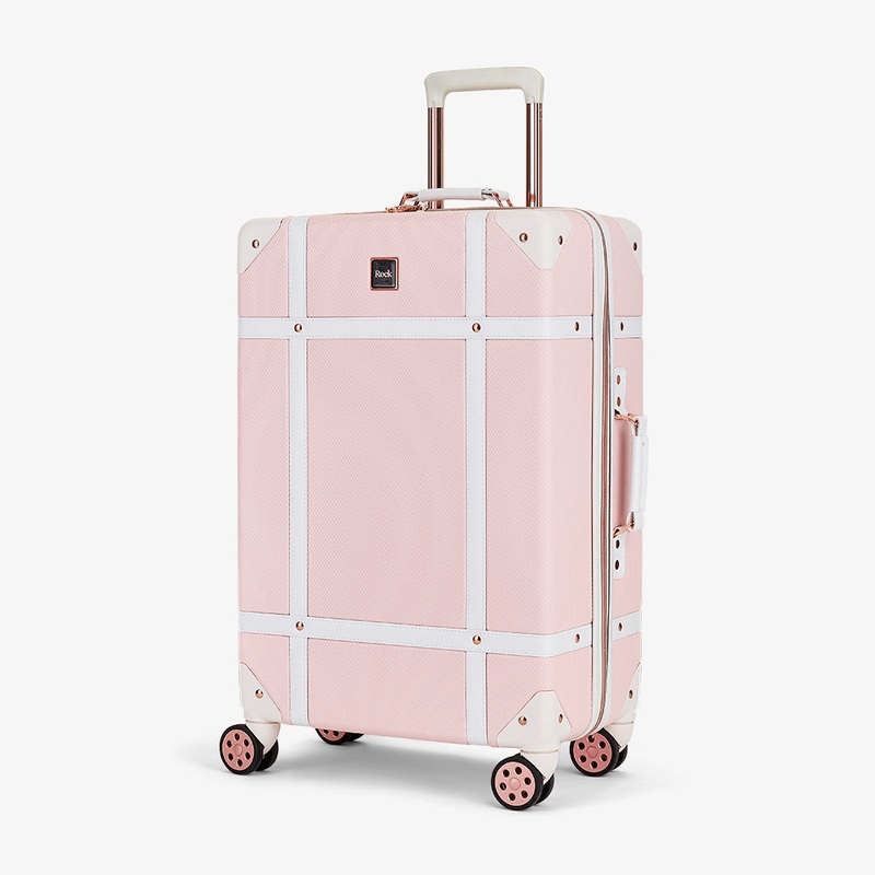 Vintage Medium Suitcase in Baby Pink Baby Pink