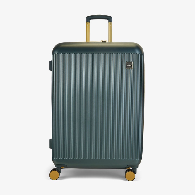 Aria Large Suitcase in Dark Green + Gold Dark Green + Gold