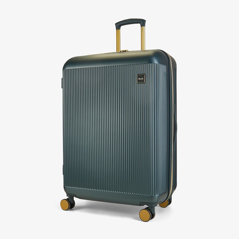 Aria Large Suitcase in Dark Green + Gold Dark Green + Gold