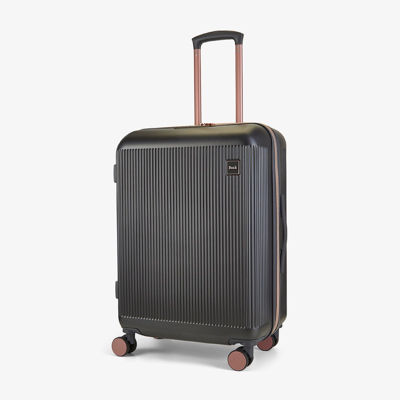 Aria Medium Suitcase in Charcoal with Rose Gold Charcoal + Rose Gold