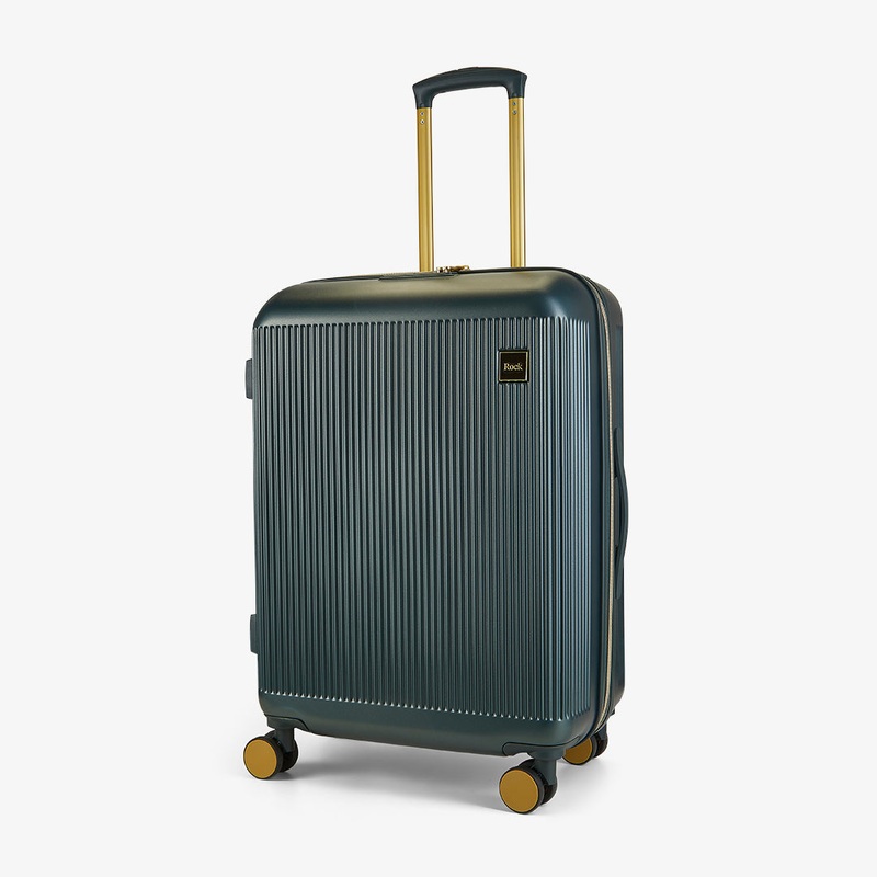 Aria Medium Suitcase in Dark Green + Gold Dark Green + Gold