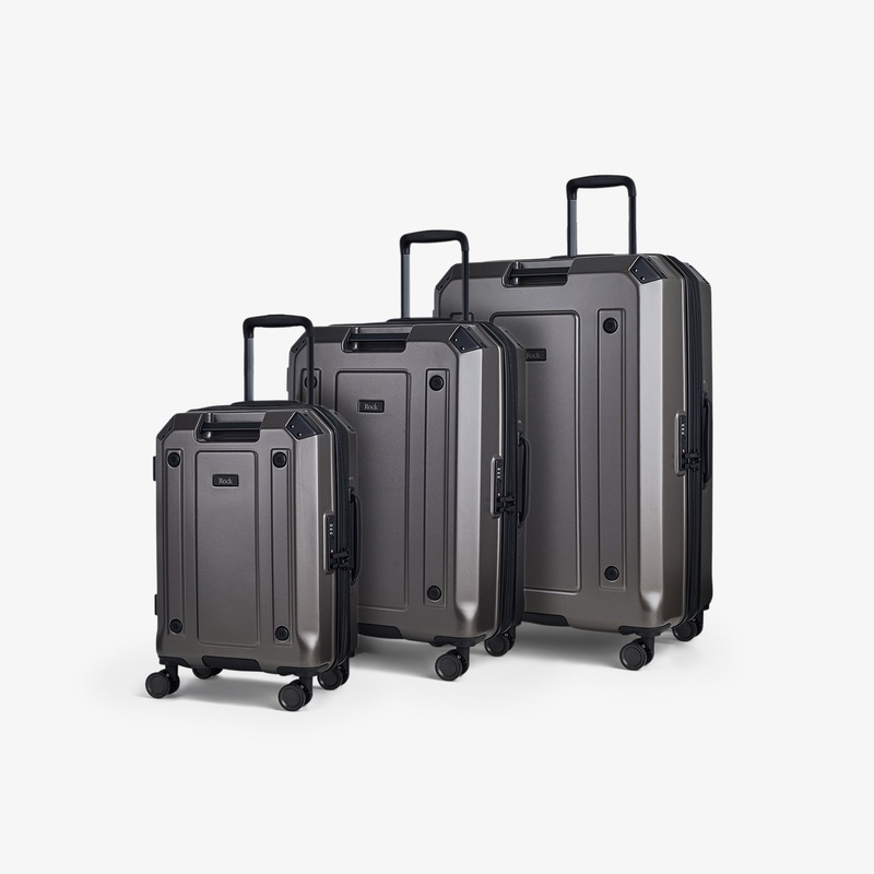 Alpine Set of 3 Suitcases in Charcoal Charcoal