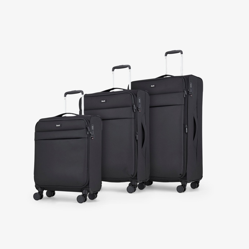 Harper Set of 3 Suitcases in Black Black