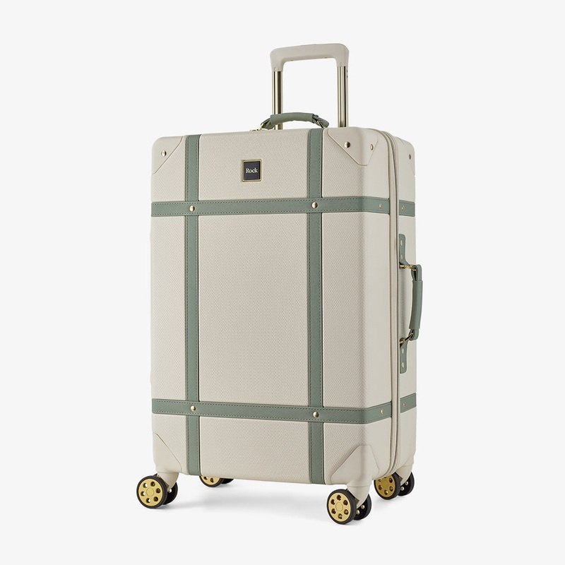 Vintage Medium Suitcase in Cream + Sage Cream + Sage