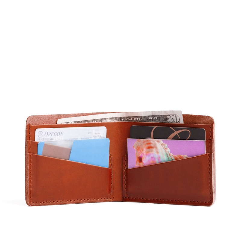 ‘Almost Perfect’ Bifold Leather Wallet Cognac