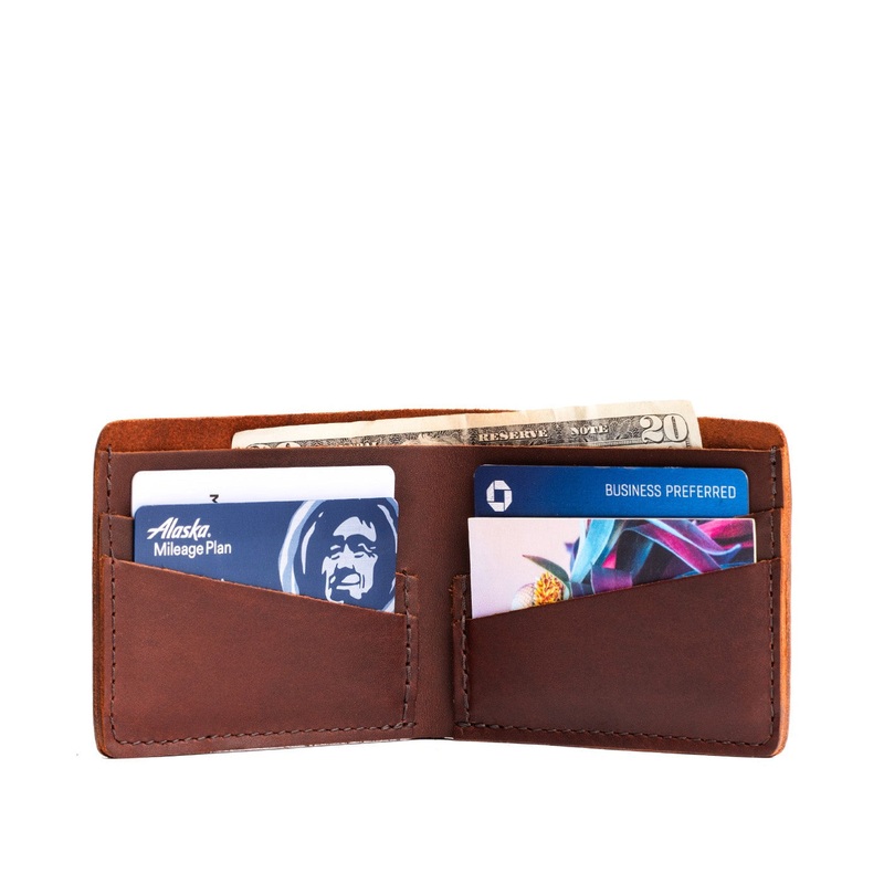 ‘Almost Perfect’ Bifold Leather Wallet Cognac