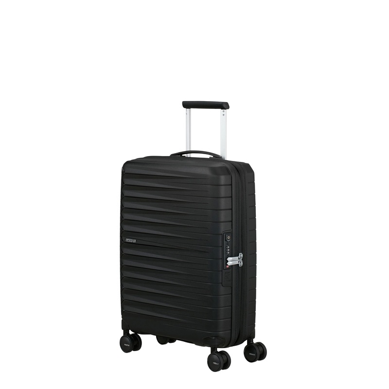 AMERICAN TOURISTER FASTFORWARD CARRY-ON TSA SUITCASE EXPANDABLE 55cm FLASH BLACK