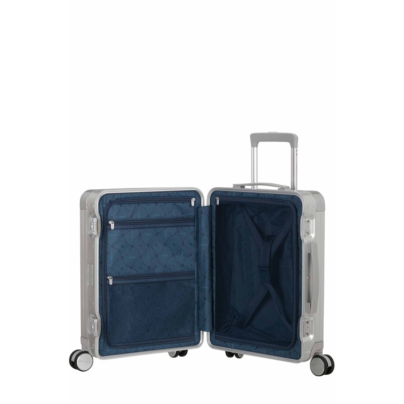 AMERICAN TOURISTER SOUNDBOX ALU CARRY-ON TSA SUITCASE 55cm Silver