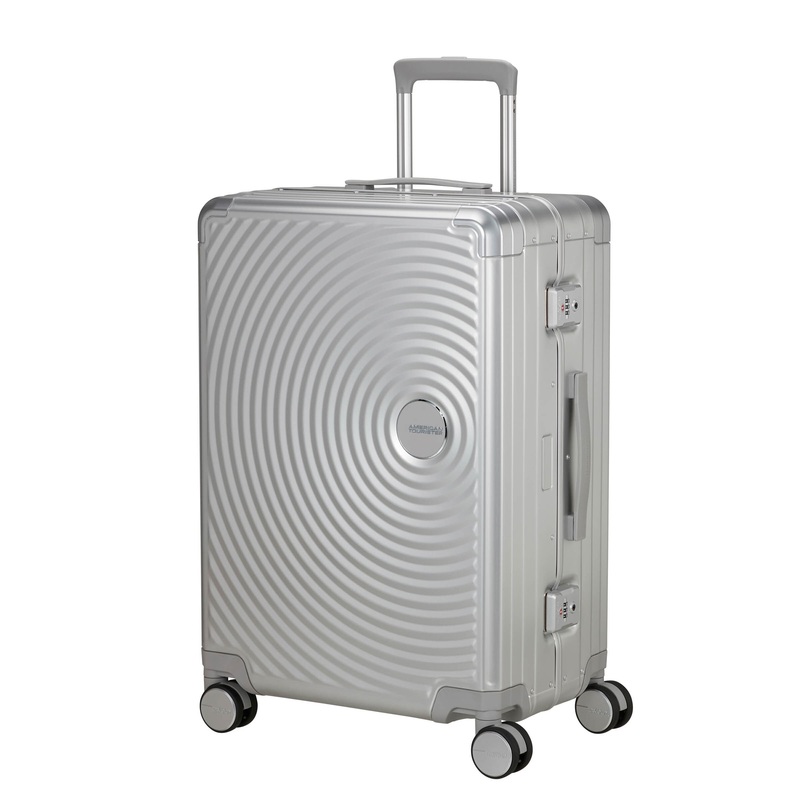AMERICAN TOURISTER SOUNDBOX ALU MEDIUM TSA SUITCASE 68cm Silver