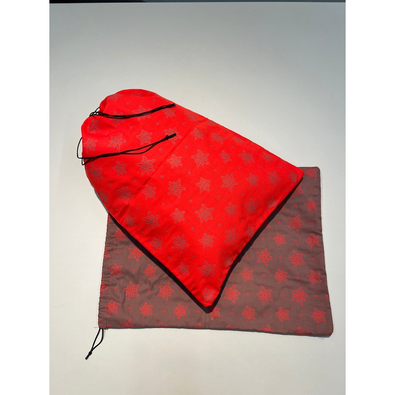 Wsche-Schuh-Sack Edelweiss-Upcycling (rot)