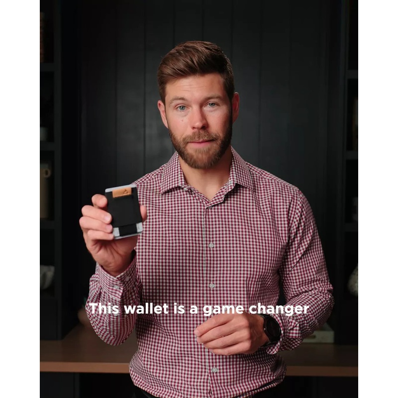 Wallet Black With Leather Tab