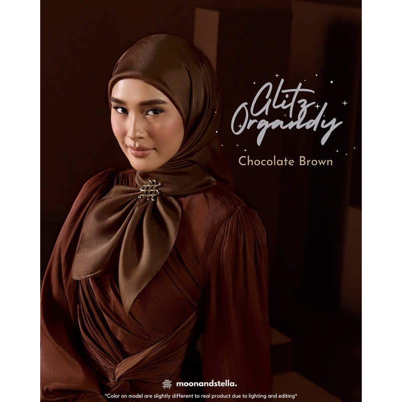 GLITZ ORGANDY – CHOCOLATE BROWN