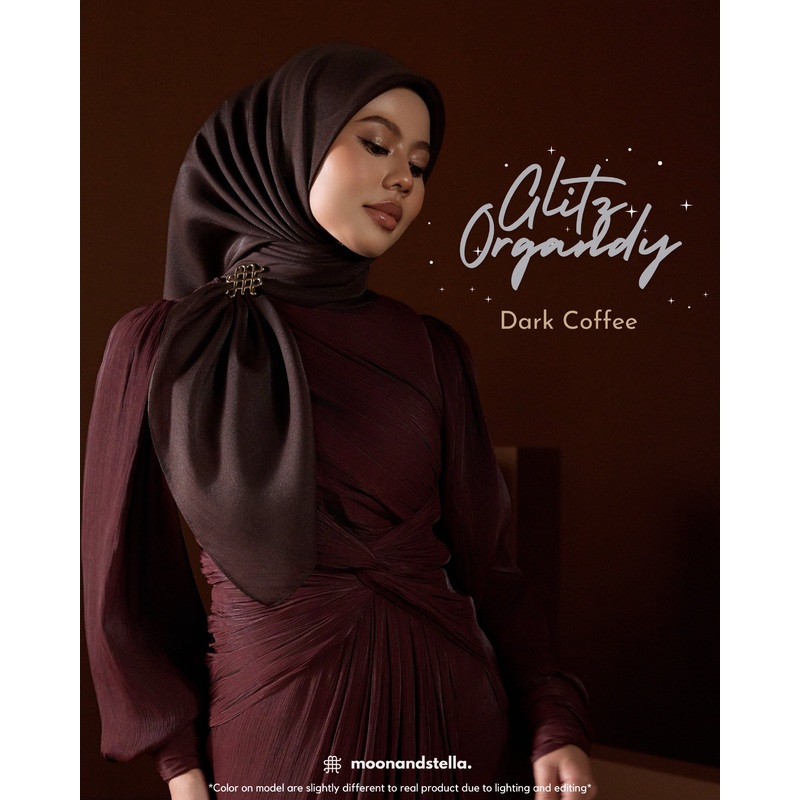 GLITZ ORGANDY – DARK COFFEE