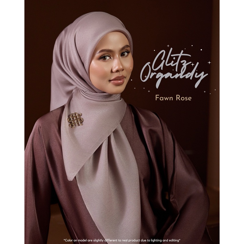 GLITZ ORGANDY – FAWN ROSE