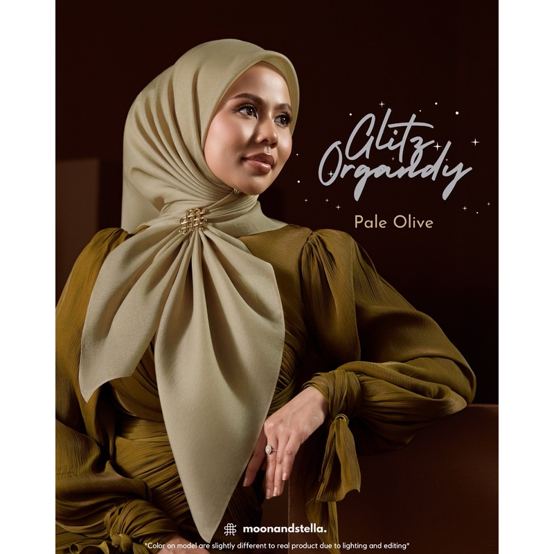 GLITZ ORGANDY – PALE OLIVE