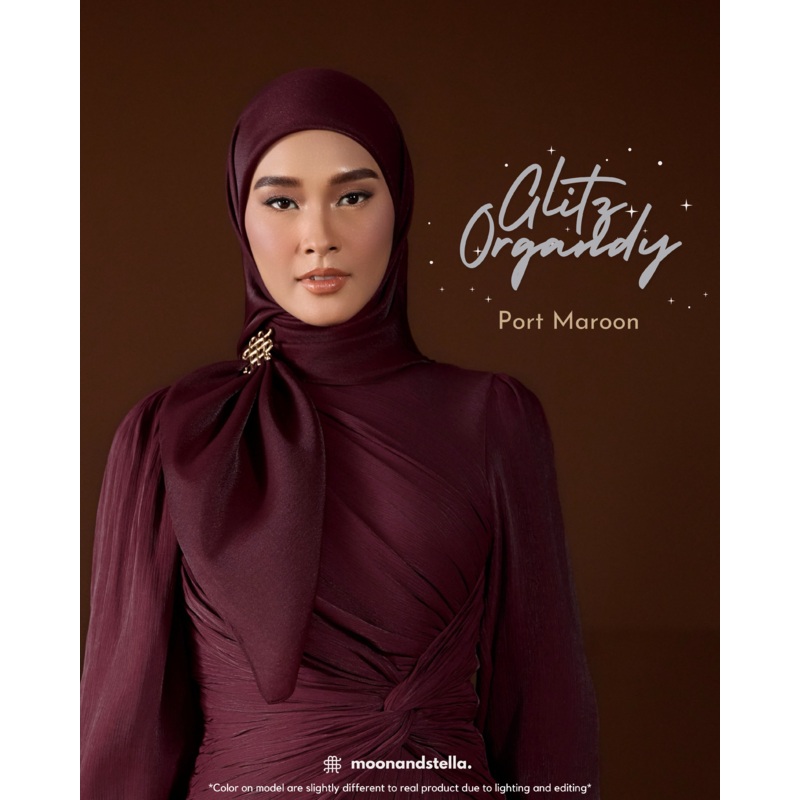 GLITZ ORGANDY – PORT MAROON