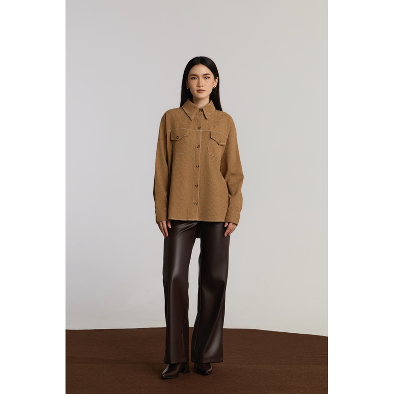 KENDRA CASUAL TOP – BROWN