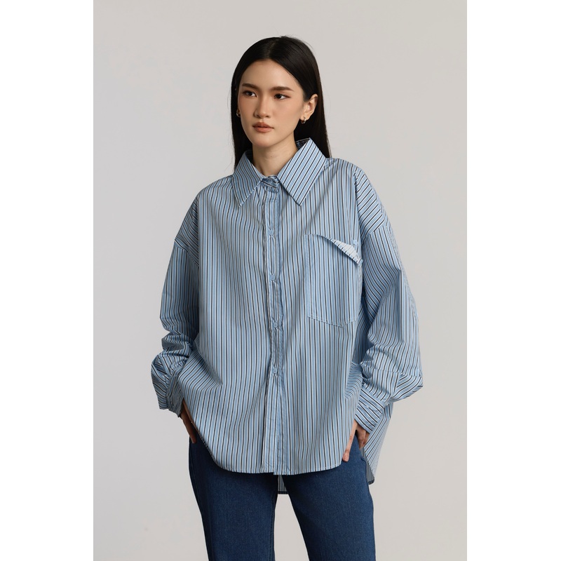 AVERY CASUAL TOP – BLUE BLACK