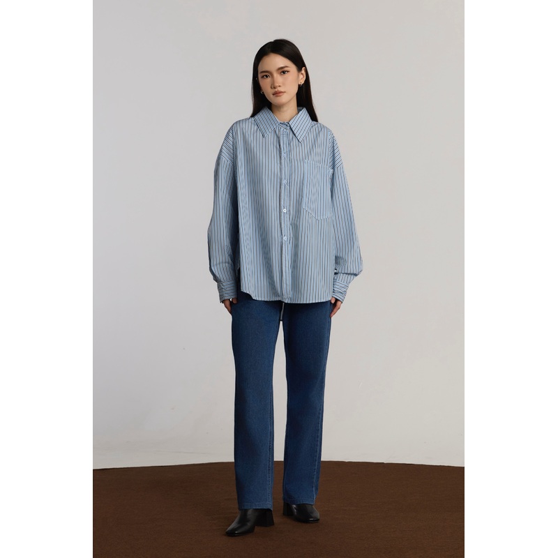 AVERY CASUAL TOP – BLUE BLACK