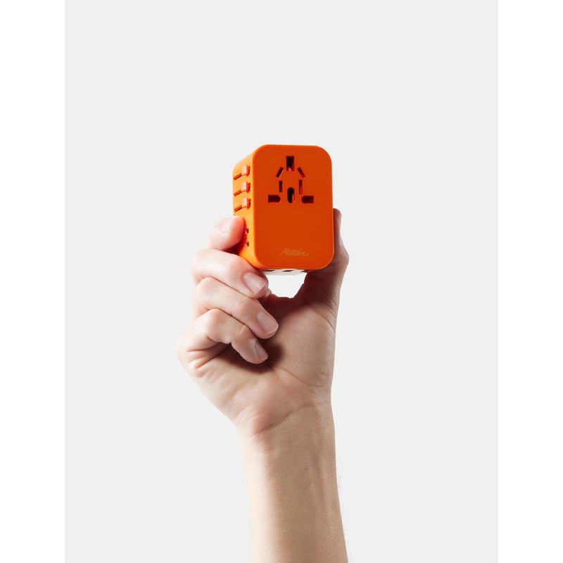 Global Travel Adapter Forget-Me-Not Orange