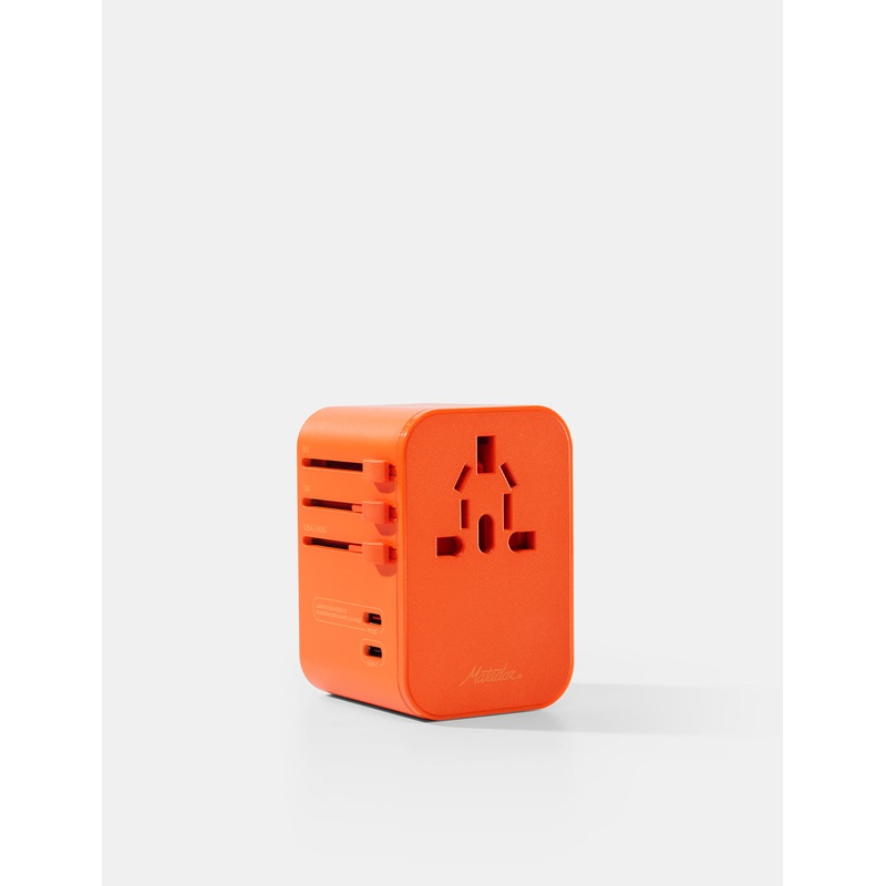 Global Travel Adapter Forget-Me-Not Orange