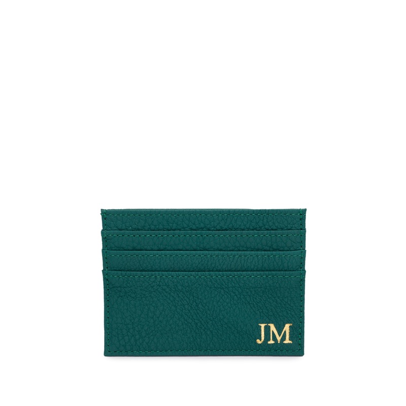 Leather Card Holder – Emerald Green