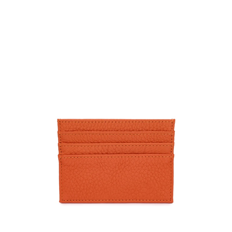 Leather Card Holder – Orange