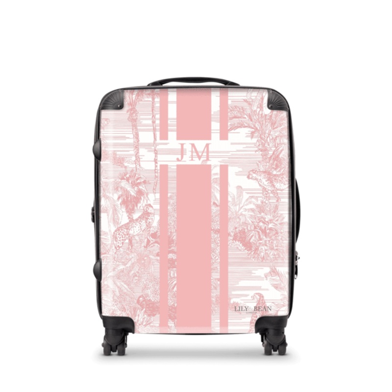 Tropical Print Hardshell Luggage – Pink